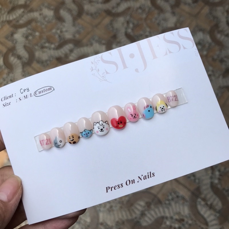 BTS 01 - fake nails