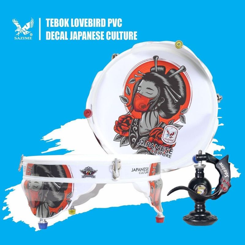 Tebok Lovebird Sazime PVC Decal Japanese Culture