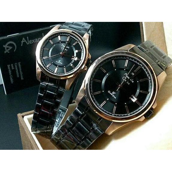 Promo Jam Tangan Alexandre Christie Original Ac 8502 Couple Black Mewah Ready
