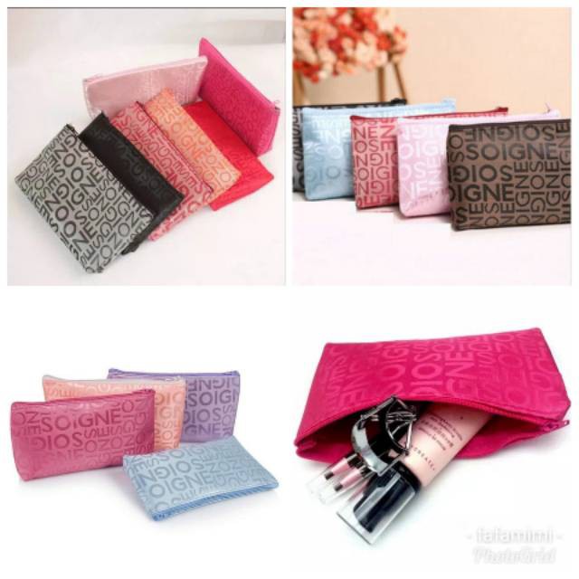 Dompet Make Up Travel Serbaguna Tempat Pensil ABC Kain Tahan Air Tempat Kosmetik Portable