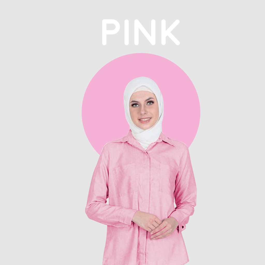 Lumina Basic / Kemeja Dian | Kemeja Wanita Basic - Yelonix-PINK