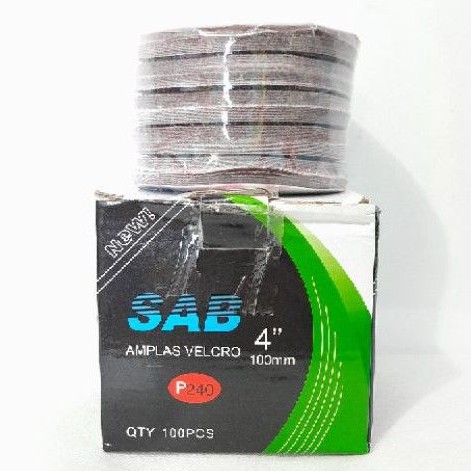 Amplas Bulat grit 240 / Amplas Tempel Velcro 4&quot; Harga Per Lembar (C364)