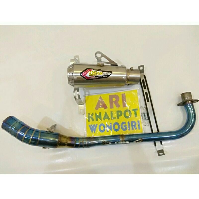 knalpot racing crempie leher bluemoon Jupiter Z Vega Shogun smash grand C70 Supra