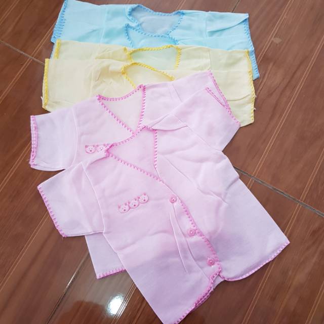 6 Pcs (1/2 Lusin) Baju Bayi Lengan Pendek 0-4 Bulan Boboko POLOS Newborn Baju TANGAN PENDEK | PANJANG