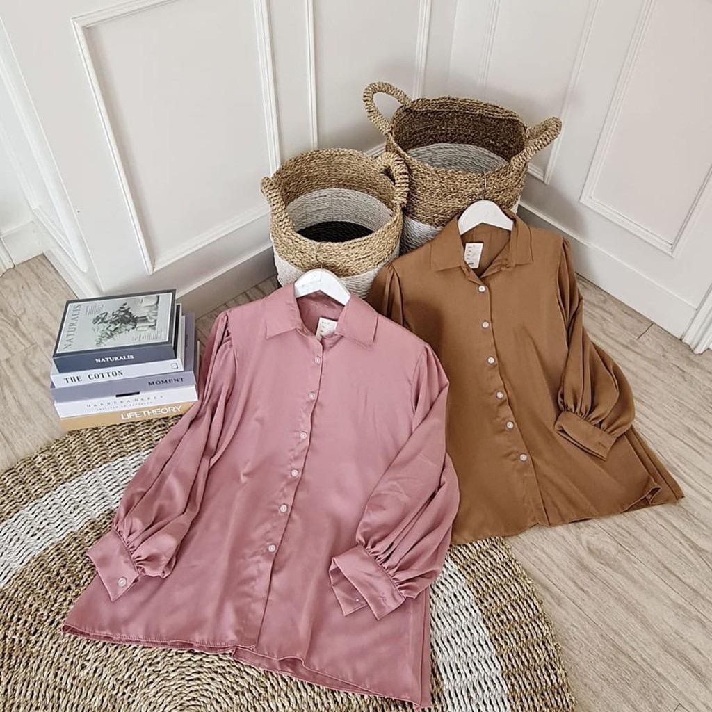 SVS 1KG MUAT 5PCS | BLOUSE AUDRY RUFI BASIC SHIRT RUFFLE  SOFT FULL KANCING FASHION WANITA