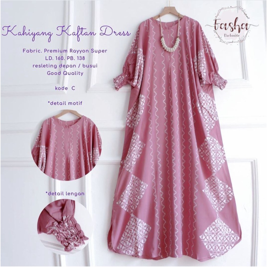 Kaftan Batik Gamis Pink Jumbo