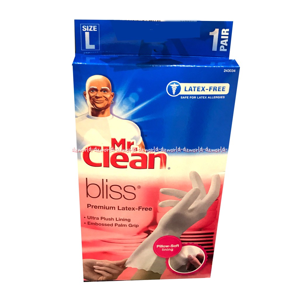 Mr Clean Bliss Sarung Tangan Latex Premium Cocok Untuk Melindungi Tangan Saat Bersih Bersih