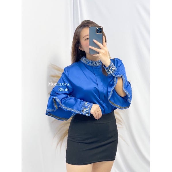 MDLV ~ BM 8606 BRIANA BELL SLEEVE TOP // ATASAN LENGAN PANJANG SATIN // FASHION IMPORT WANITA