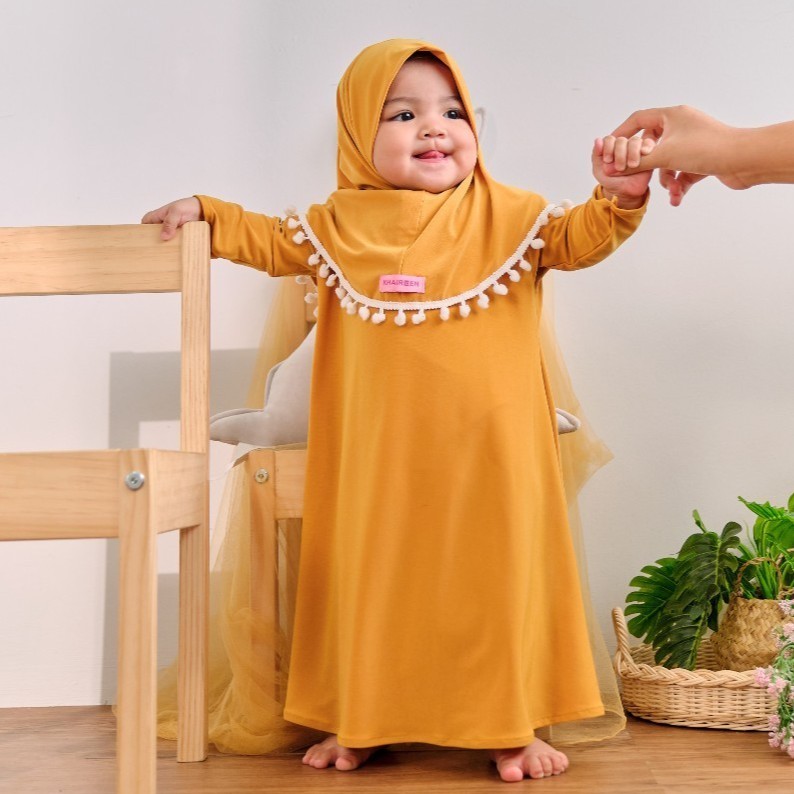 Baju Gamis Anak Perempuan Lucu Jersey Import Newborn - 5 Tahun / Gamis Bayi Perempuan / Gamis Bayi