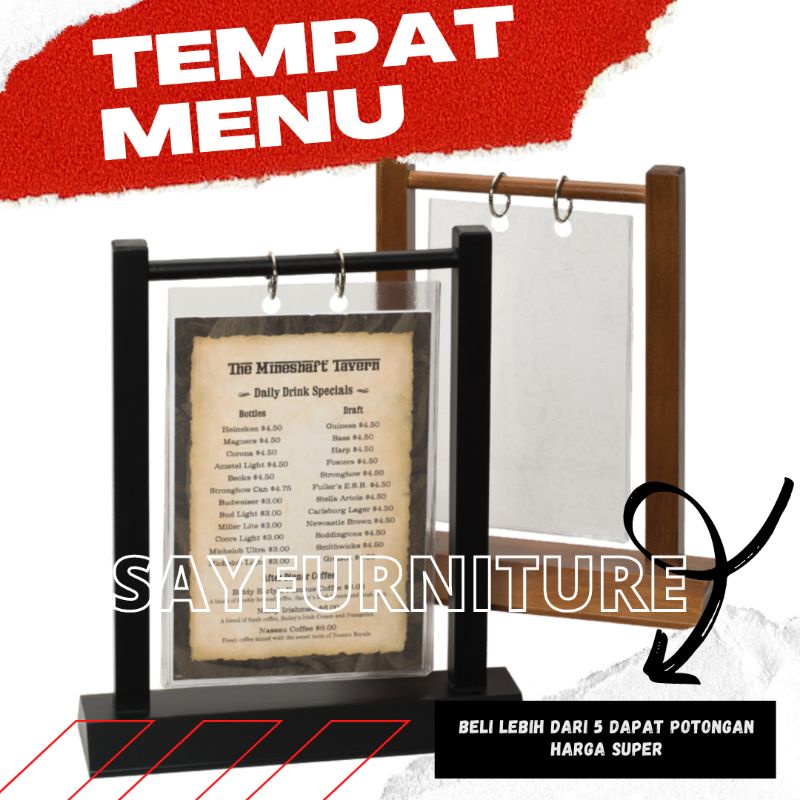tempat menu makanan kafe display menu makanan, wadah menu stan menu kafe dan restoran
