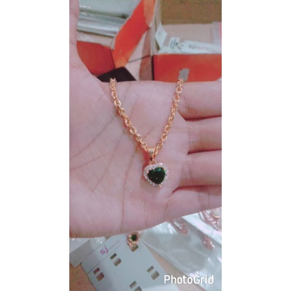 kalung liontin mata hijau kalung wanita kalung mewah
