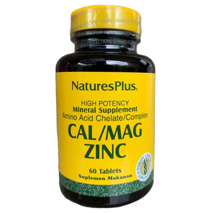 NATURE'S PLUS CAL/MAG/ZINC NATURE CAL MAG ZINC CALCIUM - 60 TABLETS