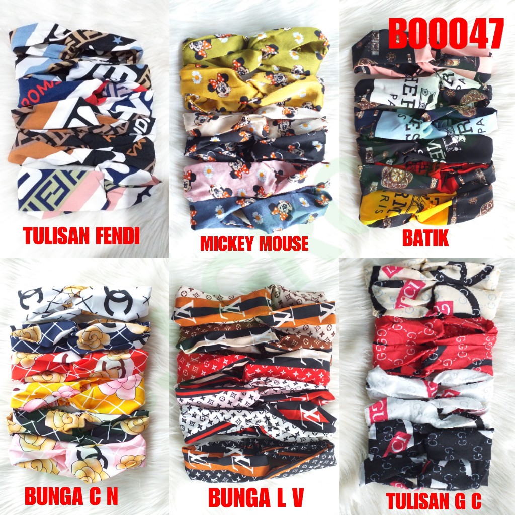 B ( B00047 ) BANDO KOREA MOTIF / HEADBAND FACIAL / HARGA GROSIR