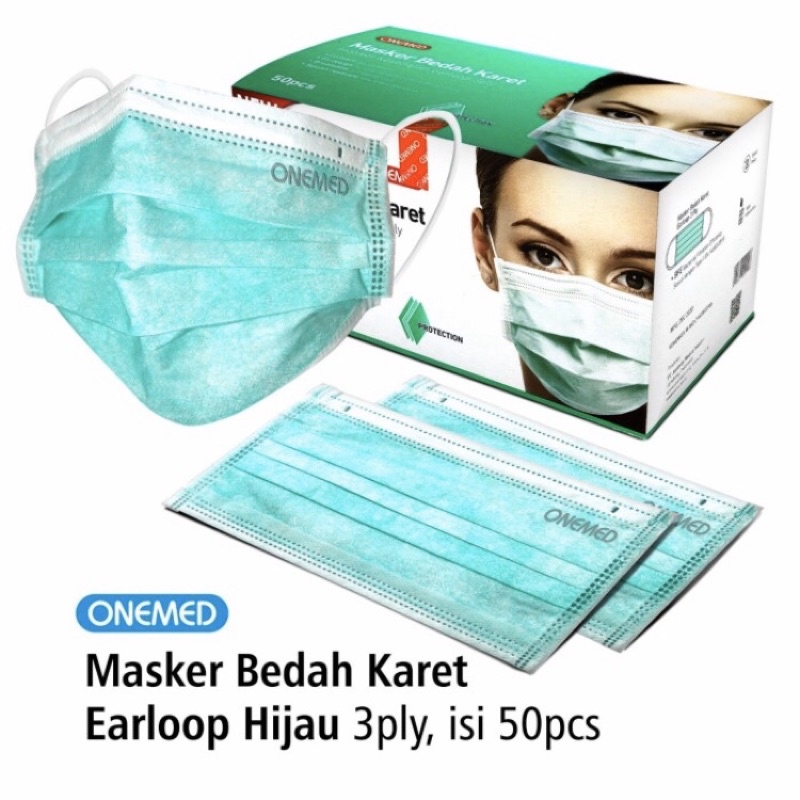 MASKER MEDIS EARLOOP ONEMED 3 PLY BOX 50 PCS