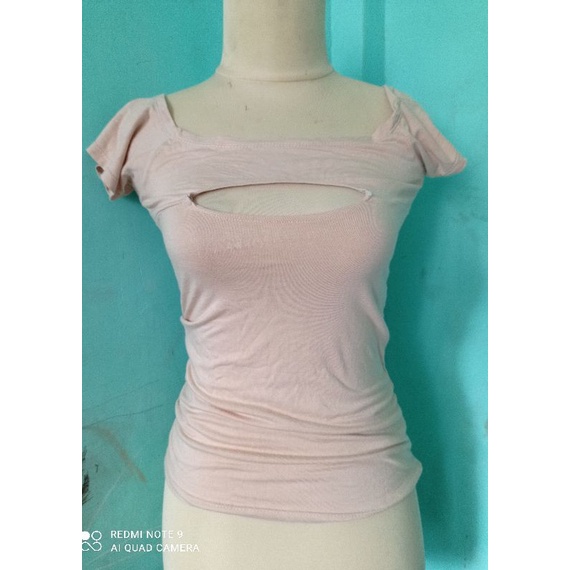 Kaos sexy bodycon nude import fashion wanita feminist