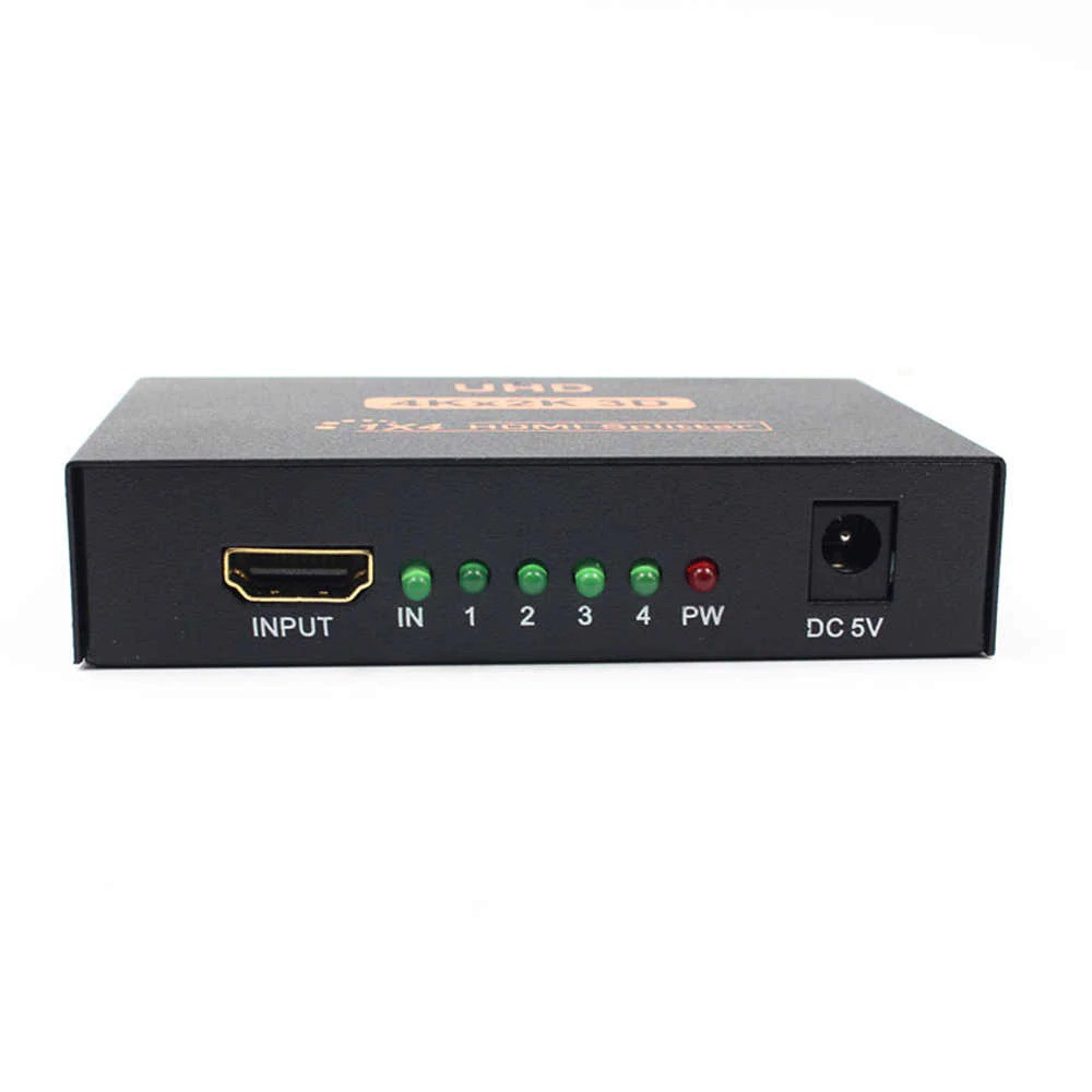 HDMI Splitter 1X4 Port Hub 4 HD Split 1 In 4 Out 3D 1080P