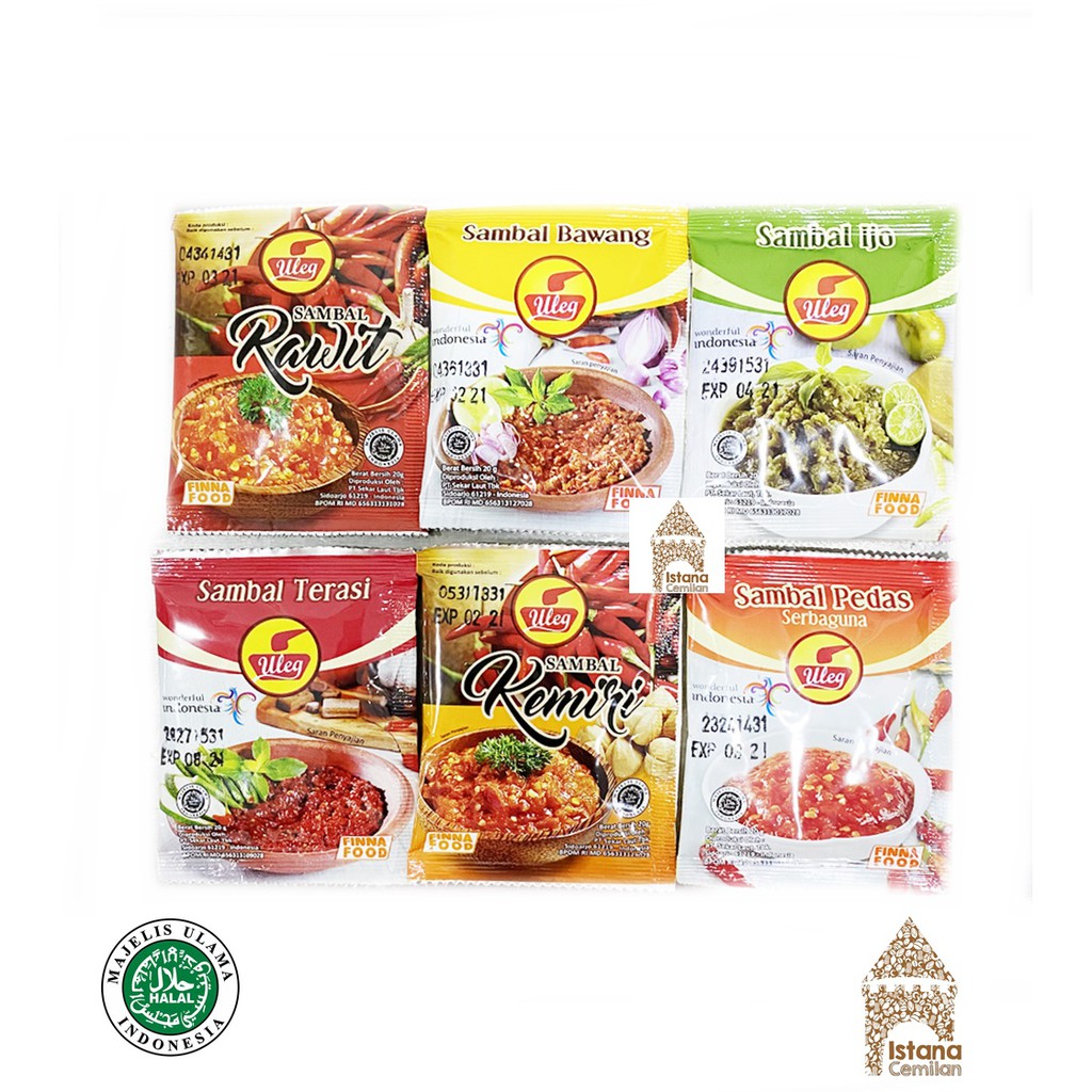 Sambal / Sambel ULEG Bawang / Terasi / Ijo / Pedas Serbaguna SACHET 20 Gram