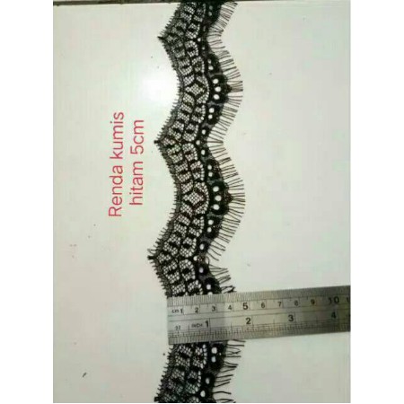 

Renda kumis /renda paris hitam 5cm harga per 1.5 meter (lembar).