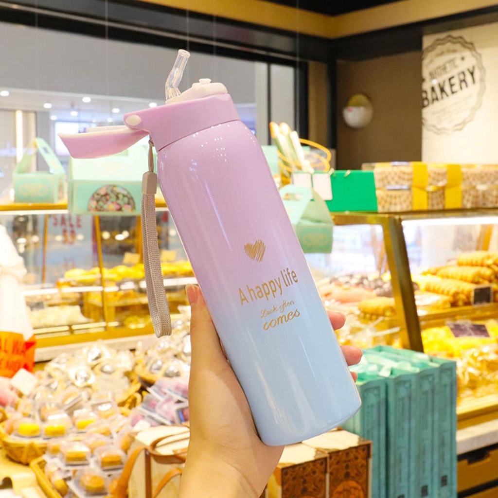 [Elegan] Termos Cangkir Warna Warni 480ml Gradient Color Stainless Steel Mug Insulated Water Bottle