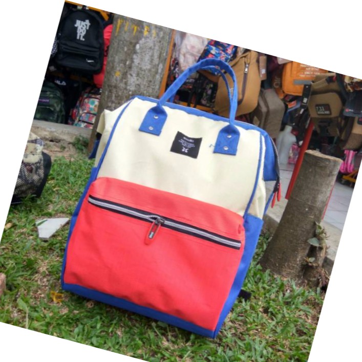 Tas Punggung Nilon Wanita Laki-laki Tas Sekolah Kuliah Pelajar Perempuan Jala Travel Ransel Laptop Keren Pria Perempuan Tas Buku Mode Wanita