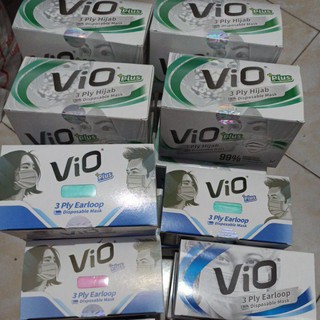  masker  3 ply vio  medis earloop  dan hijab ijin kemenkes 