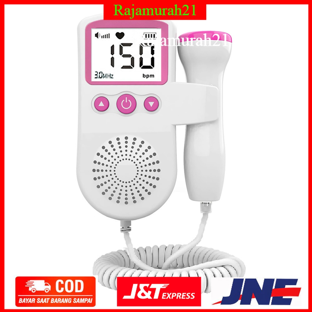 TaffOmicron Alat Deteksi Jantung Janin Bayi Fetal Doppler Heartrate Monitor - JSL-T501 - White - 7RHR71WH