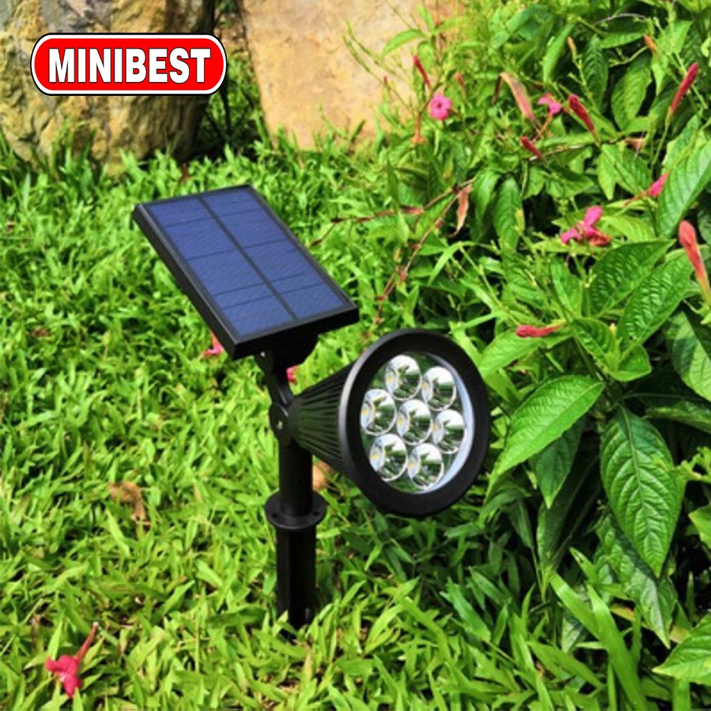 Lampu Taman Tancap Solar Cell 7 LED Lampu Outdoor Taman Tenaga Matahari - 4 Led