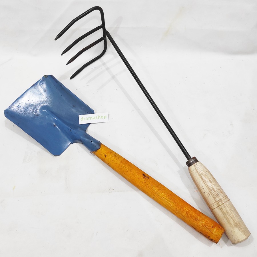 BUNDLING Cangkul Pacul garpu + sekop skop taman kebun kecil sedang 2pc