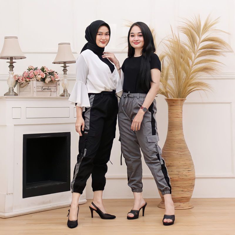 (M-L-XL-XXL) CELANA CARGO WANITA JOGGER//CELANA BAGGYPANT//CELANA CARGO JOGGER JUMBO