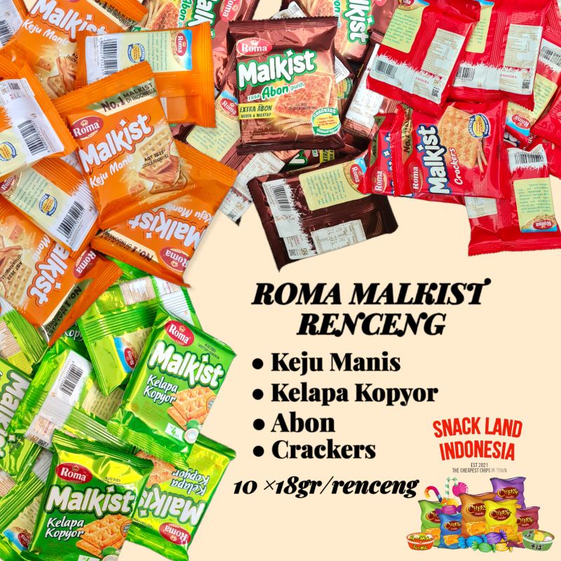 

[TERMURAH] Roma Malkist RENCENG 10 X 18 Gr cemilan Nikmat