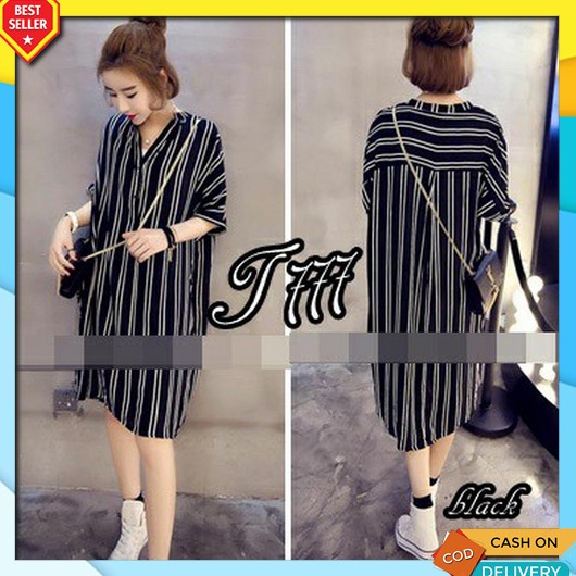 Gl Md Line Baju Dress Wanita Cewe Busui Kerja Kuliah Gereja Kondangan  F&F Kemeja Tunik Seina Uk F