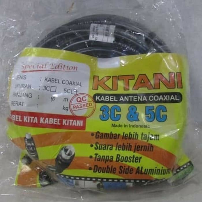S51T71Gt Kabel Antena Kitani 10 M Paling Bagus Coaxial Tanpa Booster 5C D2R54Tg