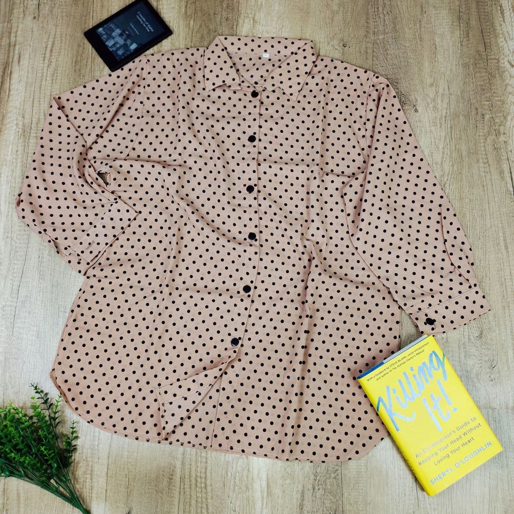 ATASAN WANITA JUMBO POLKADOT BIG SIZE OVERSIZE MUAT SAMPAI BB 100KG KEATAS