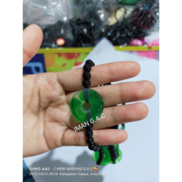 12pcs gelang batu giok/gelang ring koin giok