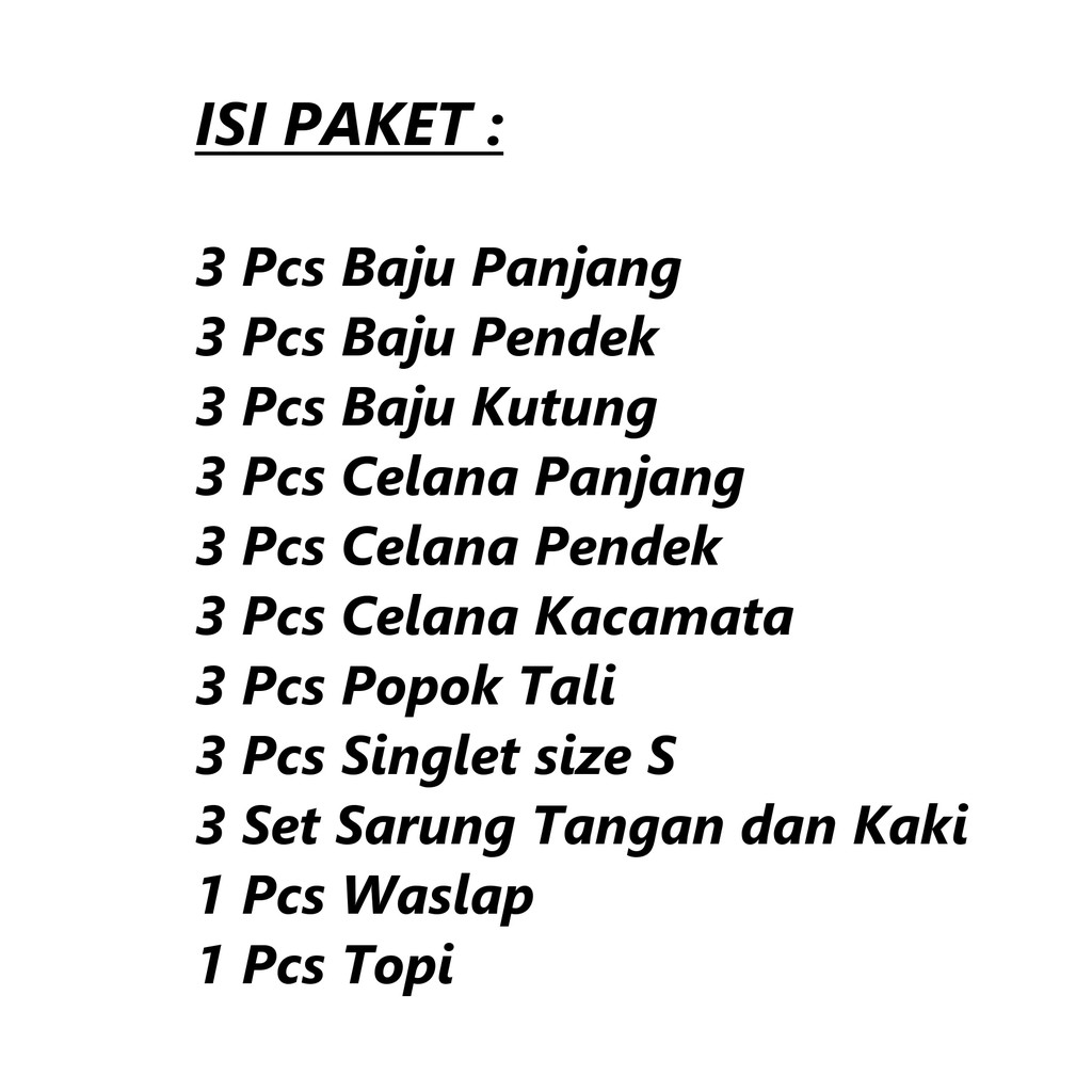 Paket Hemat Perlengkapan Baju Bayi Baru Lahir (New Born) Ekonomis dan Hemat PAKET POLOS WARNA 3