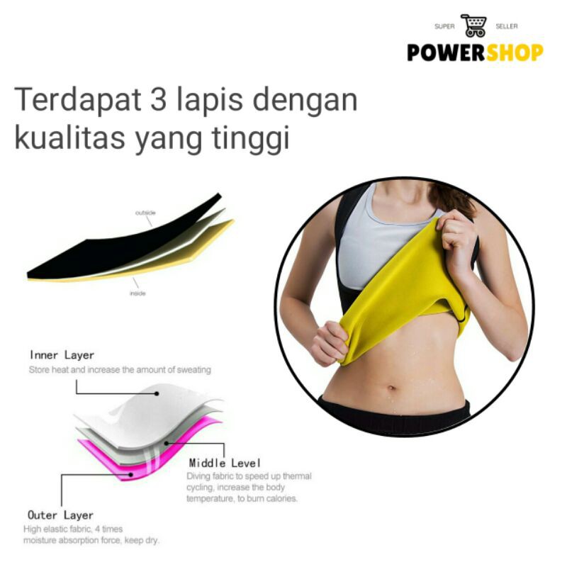 BAJU SAUNA SUIT TANKTOP OLAHRAGA GYM FITNESS PEMBAKAR LEMAK HOT SHAPER ORIGINAL HOT SHAPERS  A2