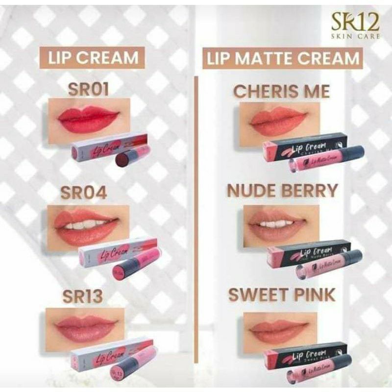 SR12/LIP CREAM SR12/LIP MATTE CREAM SR12/CHERIS ME/NUDE BERRY/SWEET PINK/SR01/SR04/SR13/LIPSTIK/GINC