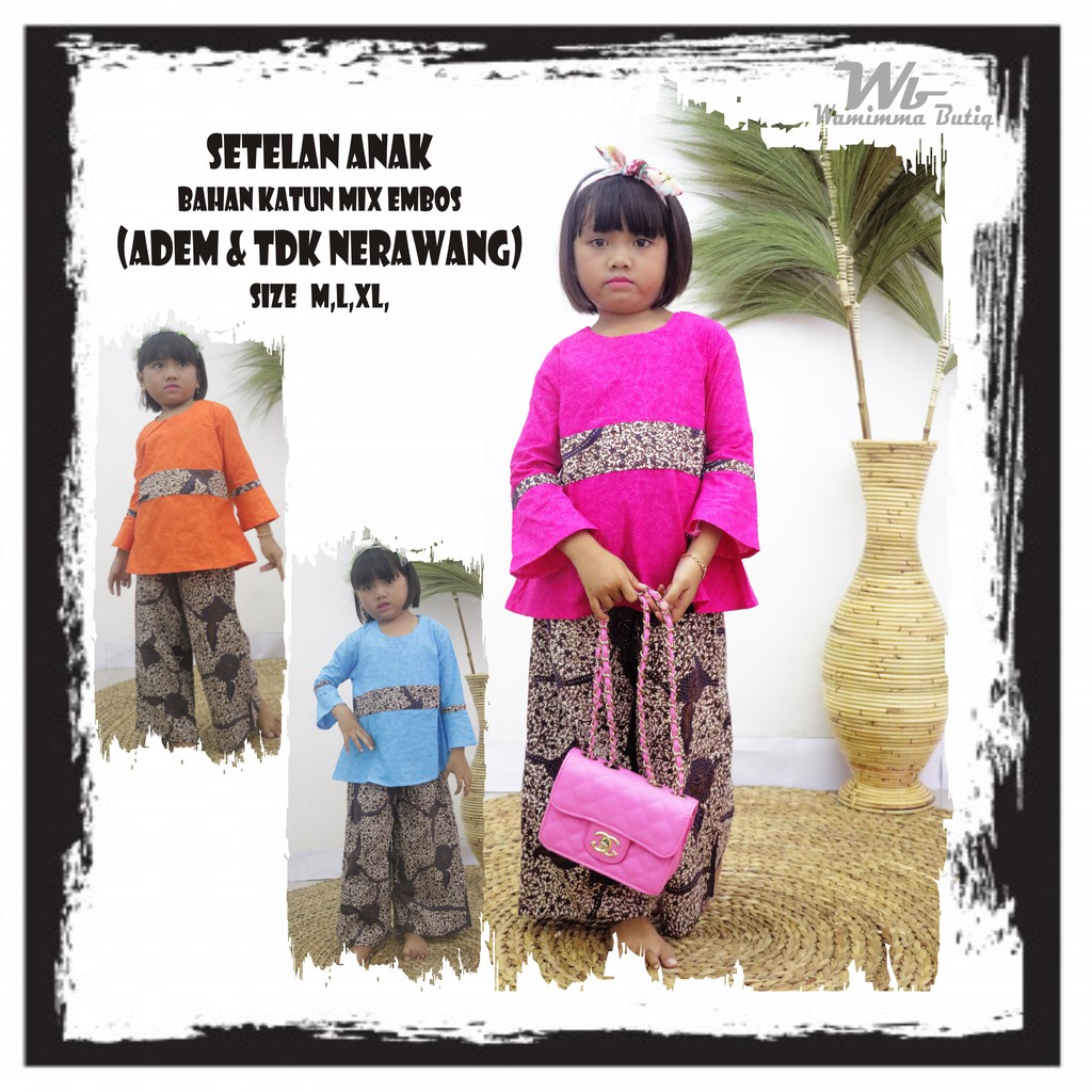 Setelan Batik Anak - Baju Batik Anak Perempuan - Baju Rumah Anak Perempuan