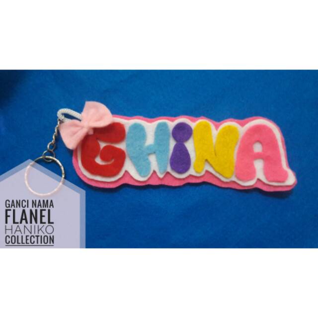 Gantungan Kunci Nama Flanel