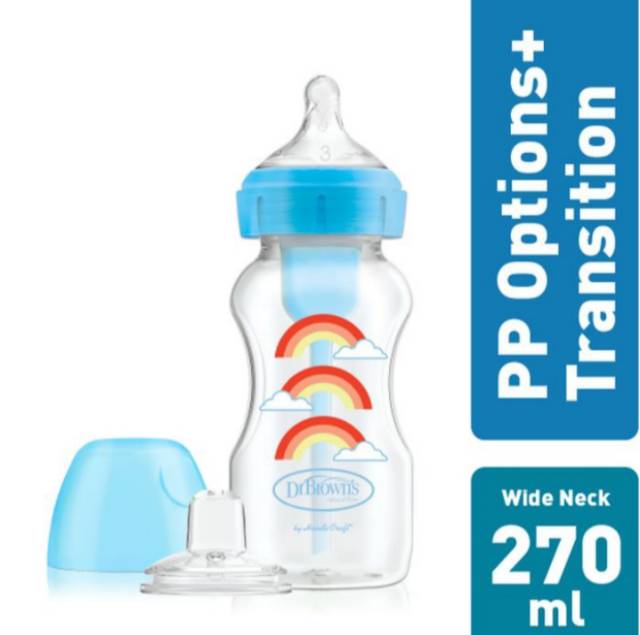 Dr. Brown's Wide Neck Transition Bottle 270ml  Training Cup Sippy  Bottle