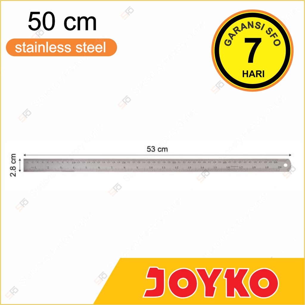 

Penggaris Besi Joyko 50cm - RL-ST50 - Stainless Steel Ruler 50 cm