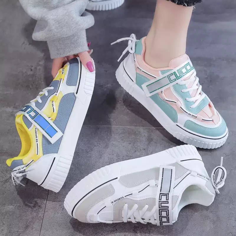 COD New Item !!! M19 Sepatu Sneakers Wanita Korea Casual Sport Shoes Sapatu Sneaker Cewek Import-4
