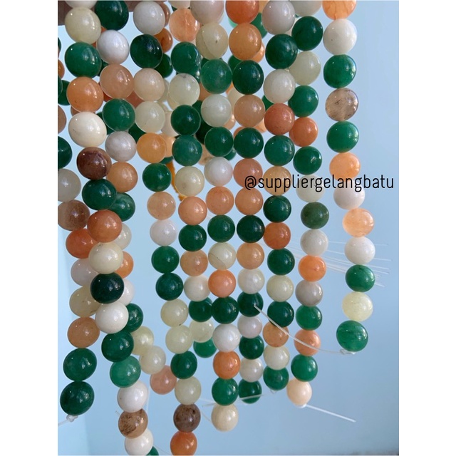 bahan batu 10mm TRIDATU AGATE doff KHAS BALI aksesoris gelang kalung