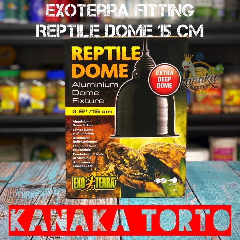 exoterra reptile dome 6 inch fitting lampu uva uvb reptil torto sulcata pardalis aldabra kadal iguan