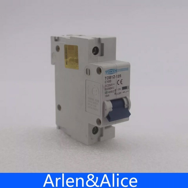 MCB DC 100A 125A 1P 250V MCB Circuit Breaker untuk Sistem PV C Kurva MCB