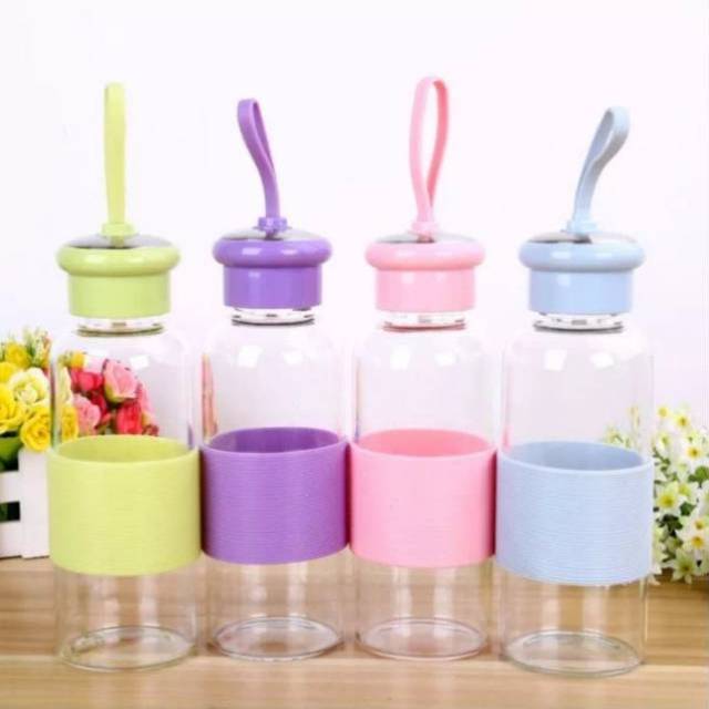 Botol Kaca Polos Cool Bottle Double Wall Glass with Sleeve