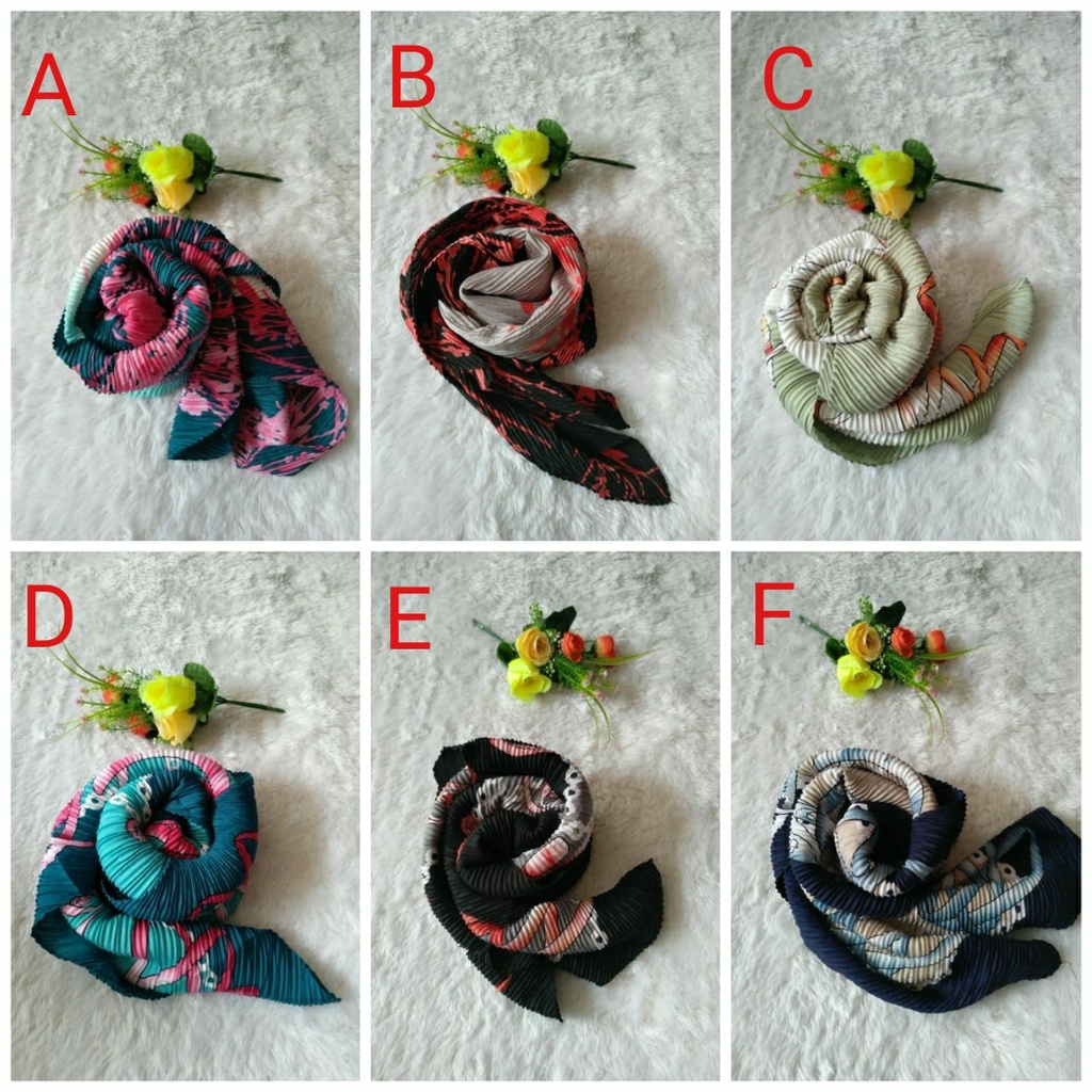 SEGIEMPAT PLISKET MOTIF PLEATED MOTF HIJAB