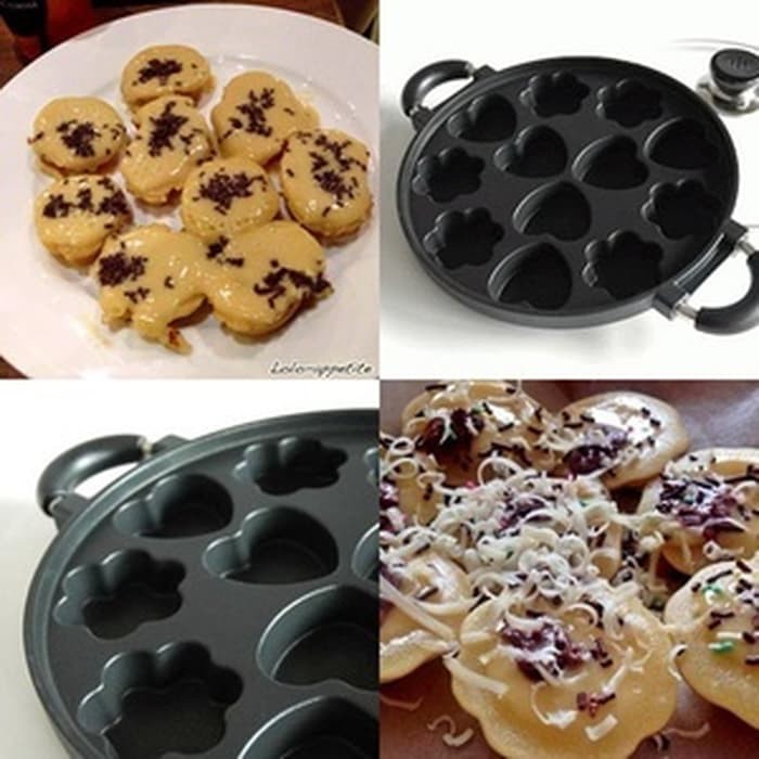 SNACK MAKER 12 LUBANG KUE CUBIT LUMPUR MARTABAK CETAKAN PANCI TEFLON