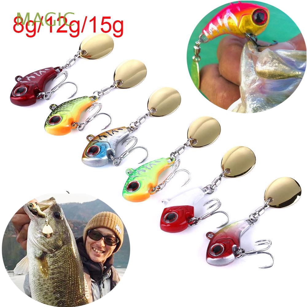 5pcs Colorful Metal VIB Ice Sea Fishing Boinic Bait Vibration Lure Feather Hook
