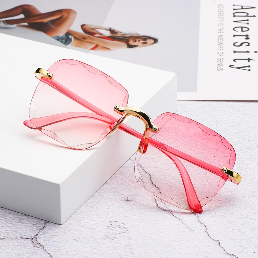 Lily Kacamata Hitam Tanpa Bingkai Persegi Untuk Wanita Musim Panas Transparan Gradiasi Kacamata Matahari Eyewear